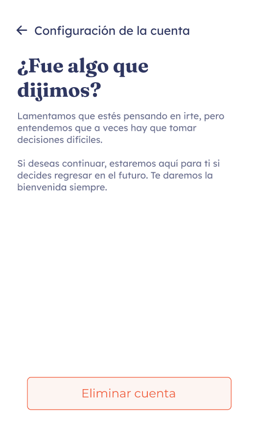 Paso 3: Seleccionar Eliminar Cuenta